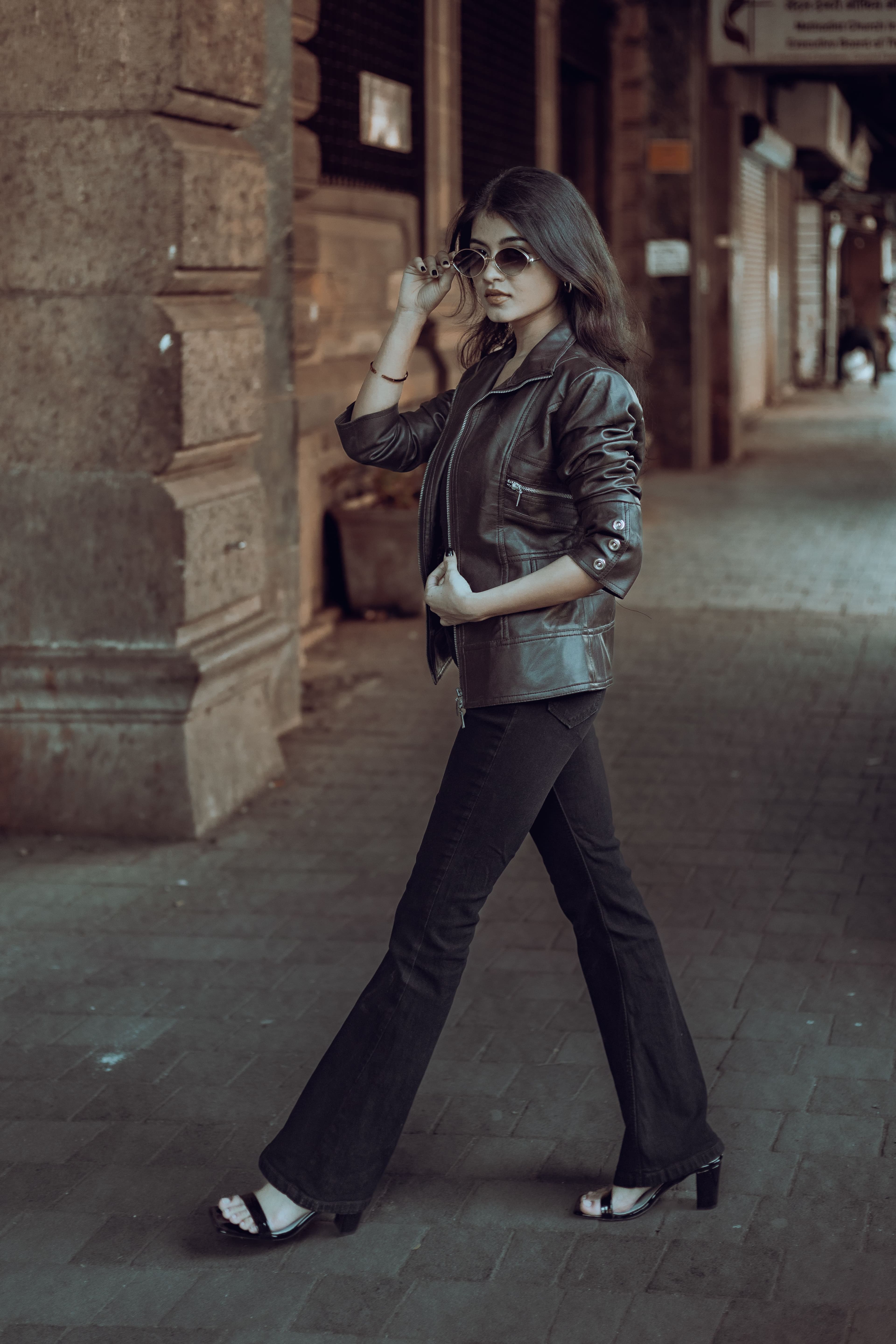 Leather jacket inspo look used as a VibeFit style reference
